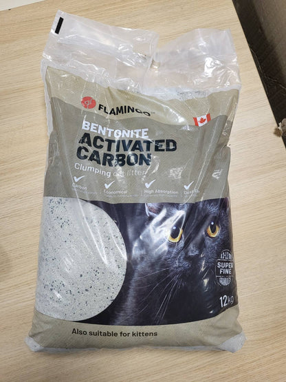 223574 - FLAMINGO Plehra për macet - Aromë neutrale, Granula qymyri, 12 kg për 10 javë, prodhuar në Kanada, neutralizon aromat e pakëndshme, i butë për putrat