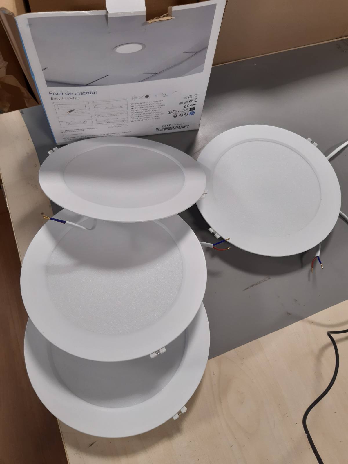 223618 - GARZA Paketa 3+1 Dritë LED e Ngulitur në Tavan 18W, 6500k, Ø220x29mm, 120º, Dritë Tavani e Bardhë e Sheshtë
