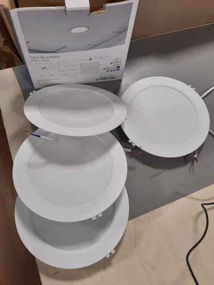 223618 - GARZA Paketa 3+1 Dritë LED e Ngulitur në Tavan 18W, 6500k, Ø220x29mm, 120º, Dritë Tavani e Bardhë e Sheshtë