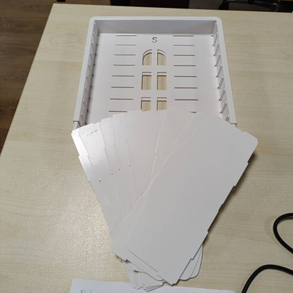 223855 - Lifewit Mbajtëse Kapaku e Zgjatshme 25-44 cm, Organizuese Kapaku Plastik, Kuti Ruajtjeje për Kapakë me 8 Ndarës të Rregullueshëm, e Bardhë