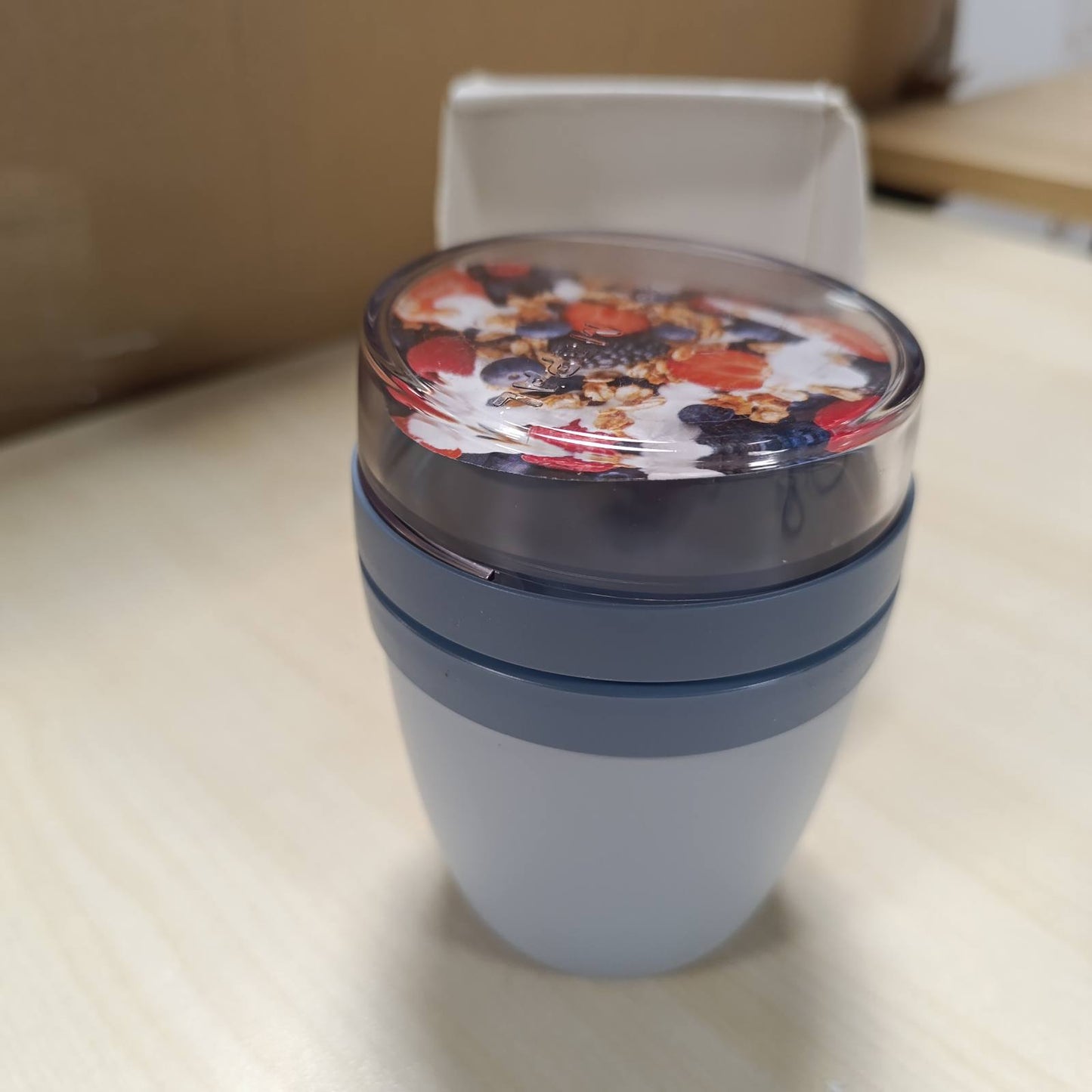 223970 - MEPAL Filxhan për musli - Kapacitet 300 ml + 120 ml - I përshtatshëm për ngrirje, mikrovalë dhe lavastovilje - Blu nordike