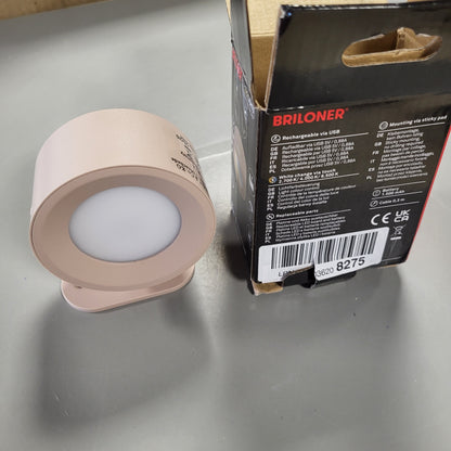 227970 - BRILONER Drita shkopinjsh - Dritë muri LED pa lidhje energjie ose shpim, me bateri, e ndjeshme ndaj prekjes, e errësueshme, CCT, e lëvizshme magnetikisht, llambë muri ngjitëse, llambë leximi, llambë korridori, 9x7.5x4 cm, ngjyrë bezhë
