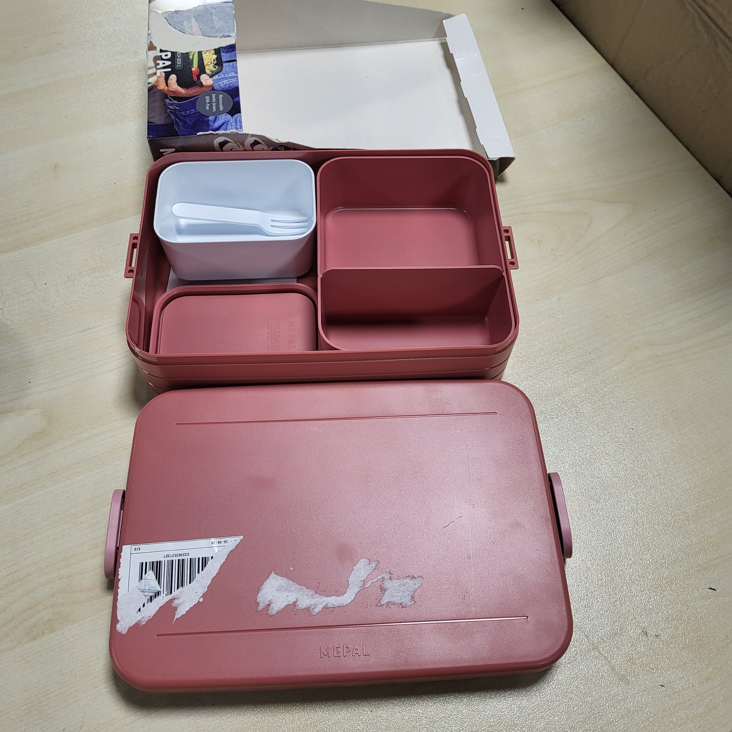 228966 - MEPAL Bento Drekabox Take A Break Large - Kuti Dreke me kapacitet 1500 ml për Sanduiçe, Ushqime të Vogla dhe Mbetje - Vivid Mauve