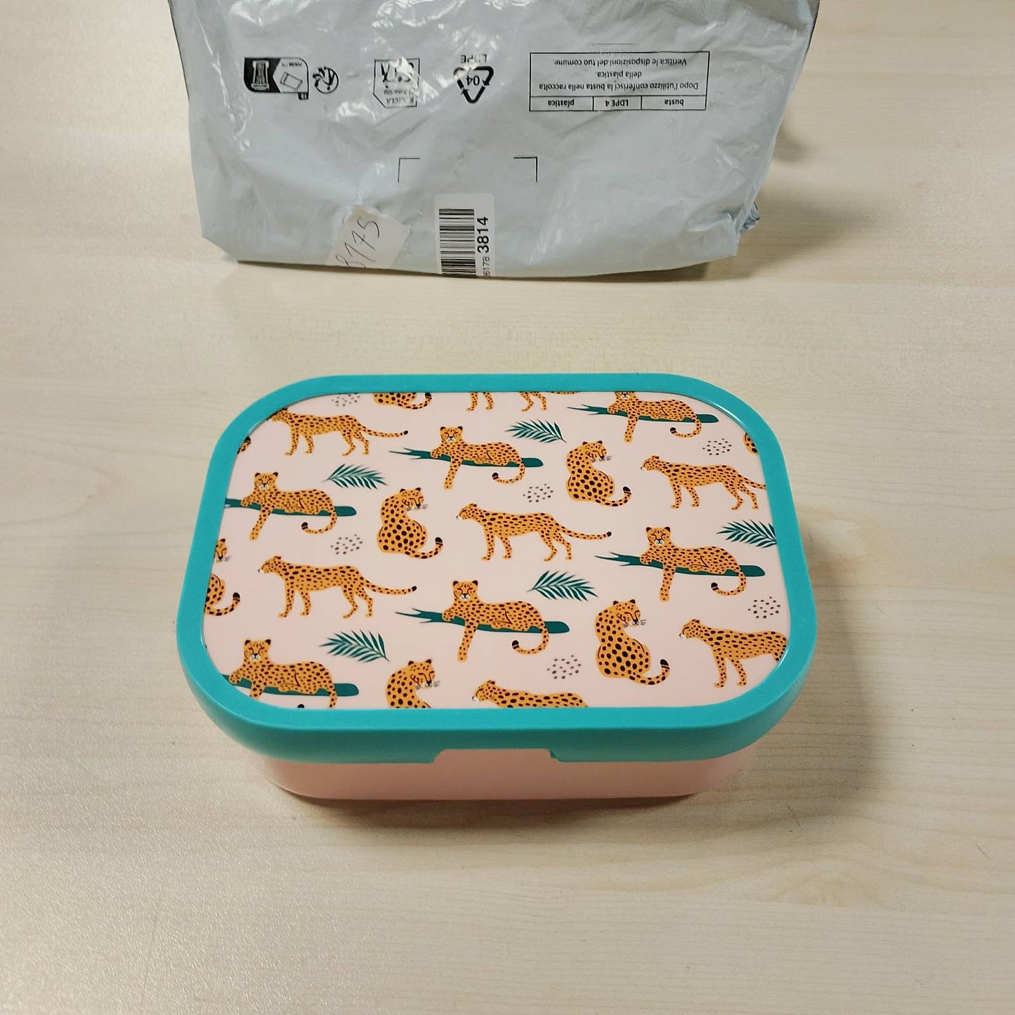 229375 -  MEPAL - Kutia Bento për Fëmijë Campus, Pa BPA, për në Lavastovilje, me Ndarje, Pirun dhe Mbyllje me Klip, Kapaciteti 750 ml - Leopard