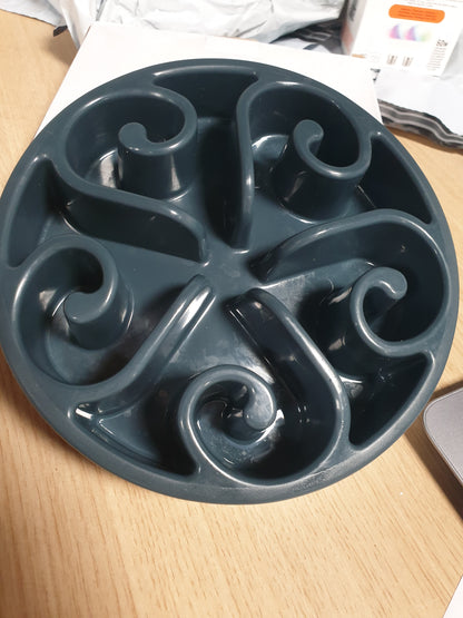 229587 - lionto Tas Kundër Gëlltitjes për Qen dhe Mace, Ø 20 cm, Lartësi 5 cm, Kapacitet deri në 450 g, Plastikë e Klasit Ushqimor, Gri