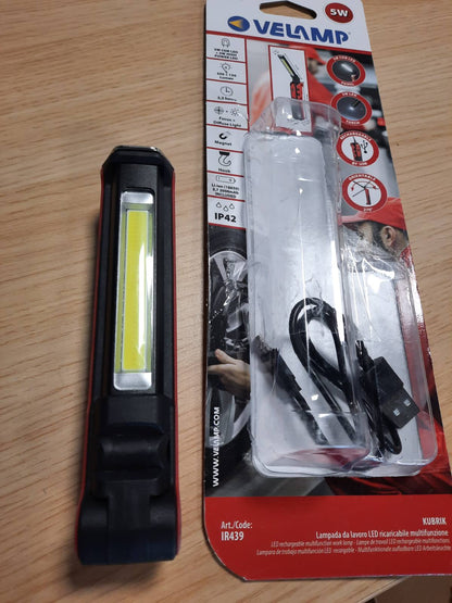 231939 -VELAMP KUBRIK â€“ Llambë pune LED e rikarikueshme, krah të artikuluar, teknologji COB LED, me magnet dhe grep, ideale për dritë inspektimi