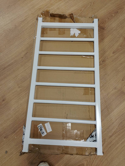 239648 - PORTE METALIKE SIGURIE - Pa Rrëshqitje, me Grila Dritaresh & Kangjella Mbrojtëse për Fëmijë dhe Kafshë Shtëpiake, Përshtatje Presioni, Madhësia 40x90cm, Ngjyra e Bardhë
