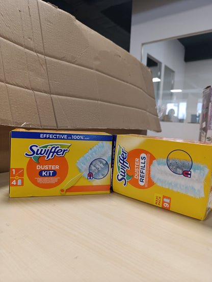 252660 - Swiffer Fshese pluhuri, Përfshin 1 Dorezë dhe 13 Mbushje, Kap dhe Mban 3 Herë Më Shumë Pluhur dhe Qime