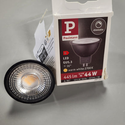 254102 - PAULMANN Llambë LED 28757 RAL9004, 445lm, 36°, 6.5 Watt, ndriçim të errësueshëm, GU5.3