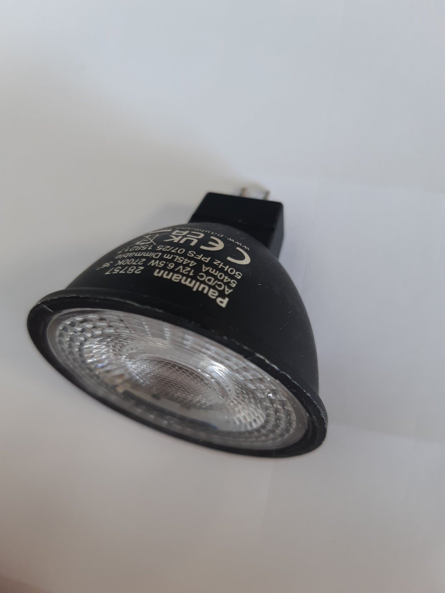 254103 - PAULMANN Llambë LED 28757 RAL9004, 445lm, 36°, 6.5 Watt, ndriçim të errësueshëm, GU5.3