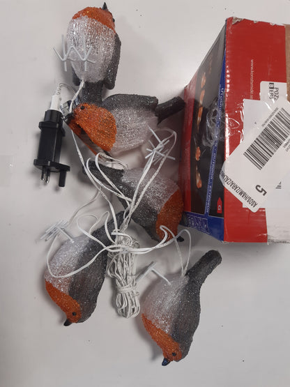 255217 - Konstsmide LED robin akrilik set prej 5, 40 dioda të bardha të ngrohta, 24 V, i jashtëm (IP44), kabllo e bardhë - 6245-103