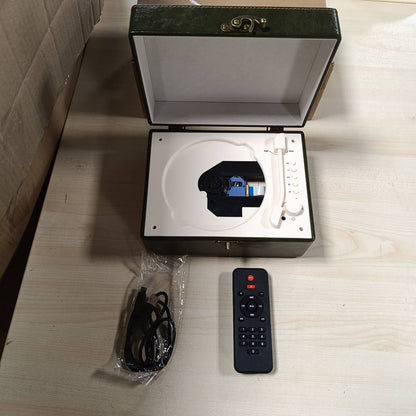 255285 - YINTINY CD Player Portativ me Bluetooth, Telekomandë pa Tel dhe Mbulesë prej Lëkure
