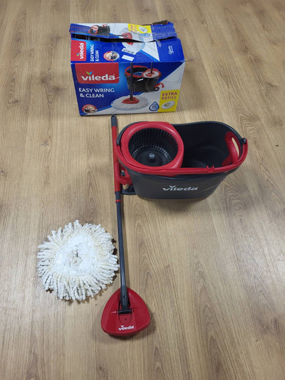 255536 - VILEDA Set Mopi dhe Kove Turbo 3 në 1 me Pedal Këmbësh, Dorezë Teleskopike deri në 123 cm, Kokë Mopi Mikrofibre për Pastrim të Thellë.