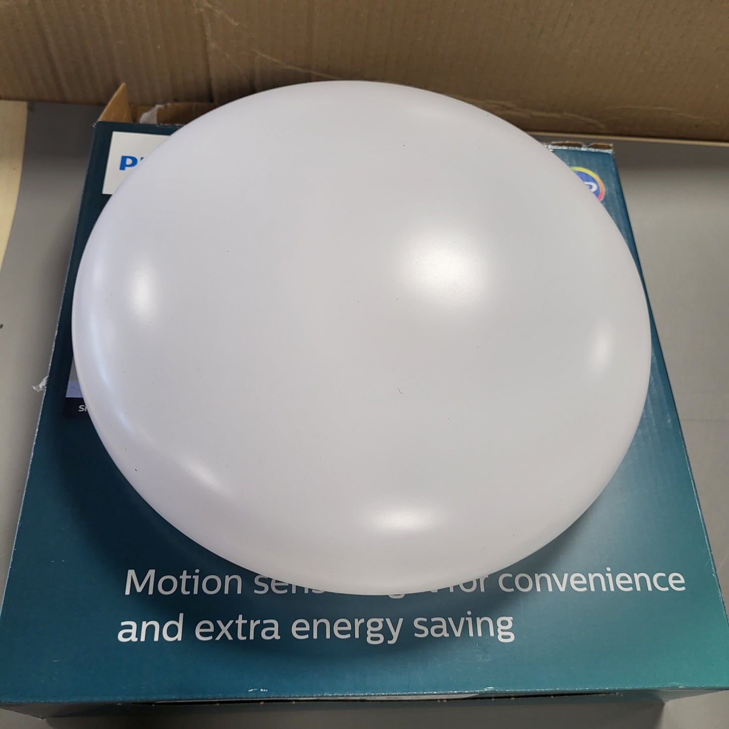 255713 - PHILIPS LIGHTING Shan Llambë Tavani LED 12W, Sensor Lëvizjeje, Dritë e Bardhë e Ftohtë 4000K, e Bardhë