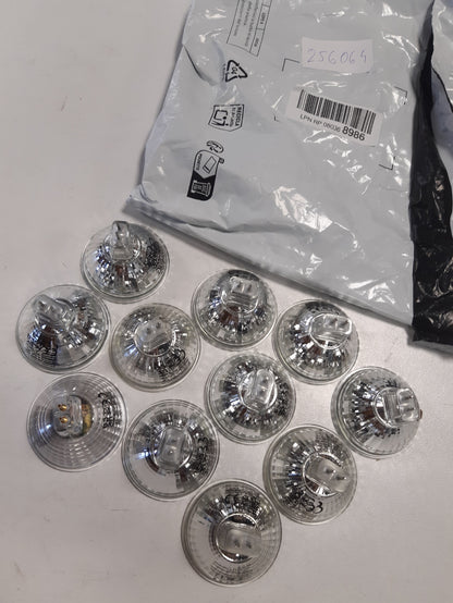 256064 - EACLL GU5.3 LED e Bardhë e Ftohtë, 6W, zëvendëson llambën halogjene MR16 50W, pako me 11 llampa, burim drite 6000K, 595 lumen, dritë e qendrës AC/DC 12V, kënd rreze 120 gradë, llampa reflektuese pa errësim
