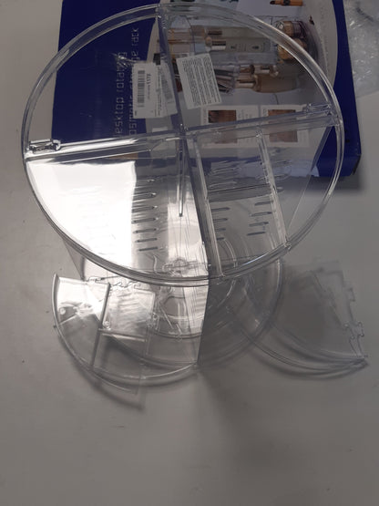 257557 - Organizues grimi dhe kozmetike me rrotullim 360 gradë, shumëfunksional, transparent