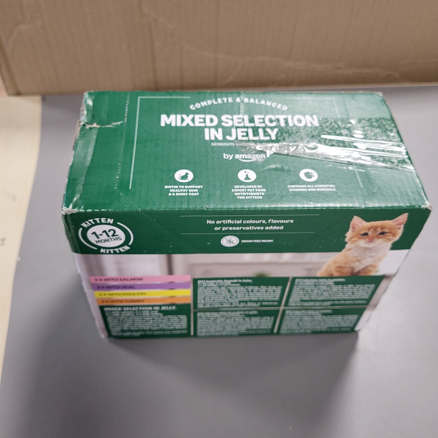 258381 - AMAZON Ushqim i plotë për kotele, Përzgjedhje e përzier në pelte, 1.2 kg (12 qese x 100 g)