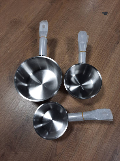 260230 -KAMBERG - Seti PRO RANGE me 5 Tenxhere Ã‡eliku Inox (12/14/16/18/20 cm) - Ã‡elik Inox me Cilësi të Lartë - Doreza Argjendi Rezistuese ndaj Nxehtësisë - i Përshtatshëm për të Gjitha Sobat, përfshirë Induksionin - 0008077