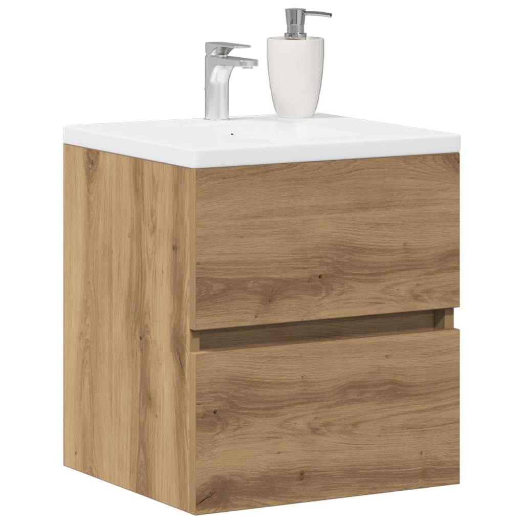 265402 - vidaXL Dollap Lavamani Banjoje Artizanal Lisi 41x38.5x45 cm Dru i Inxhinieruar