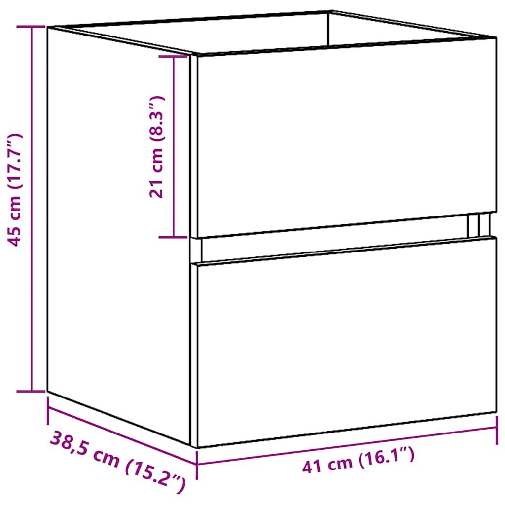 265402 - vidaXL Dollap Lavamani Banjoje Artizanal Lisi 41x38.5x45 cm Dru i Inxhinieruar