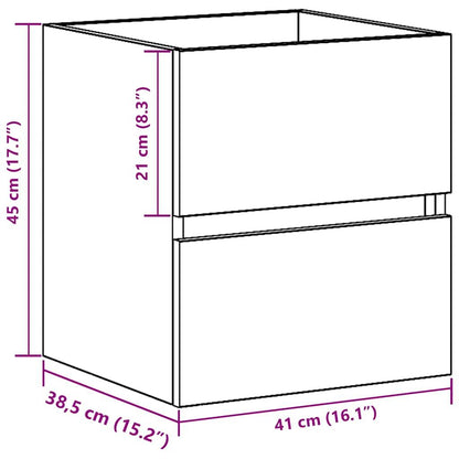 265402 - vidaXL Dollap Lavamani Banjoje Artizanal Lisi 41x38.5x45 cm Dru i Inxhinieruar