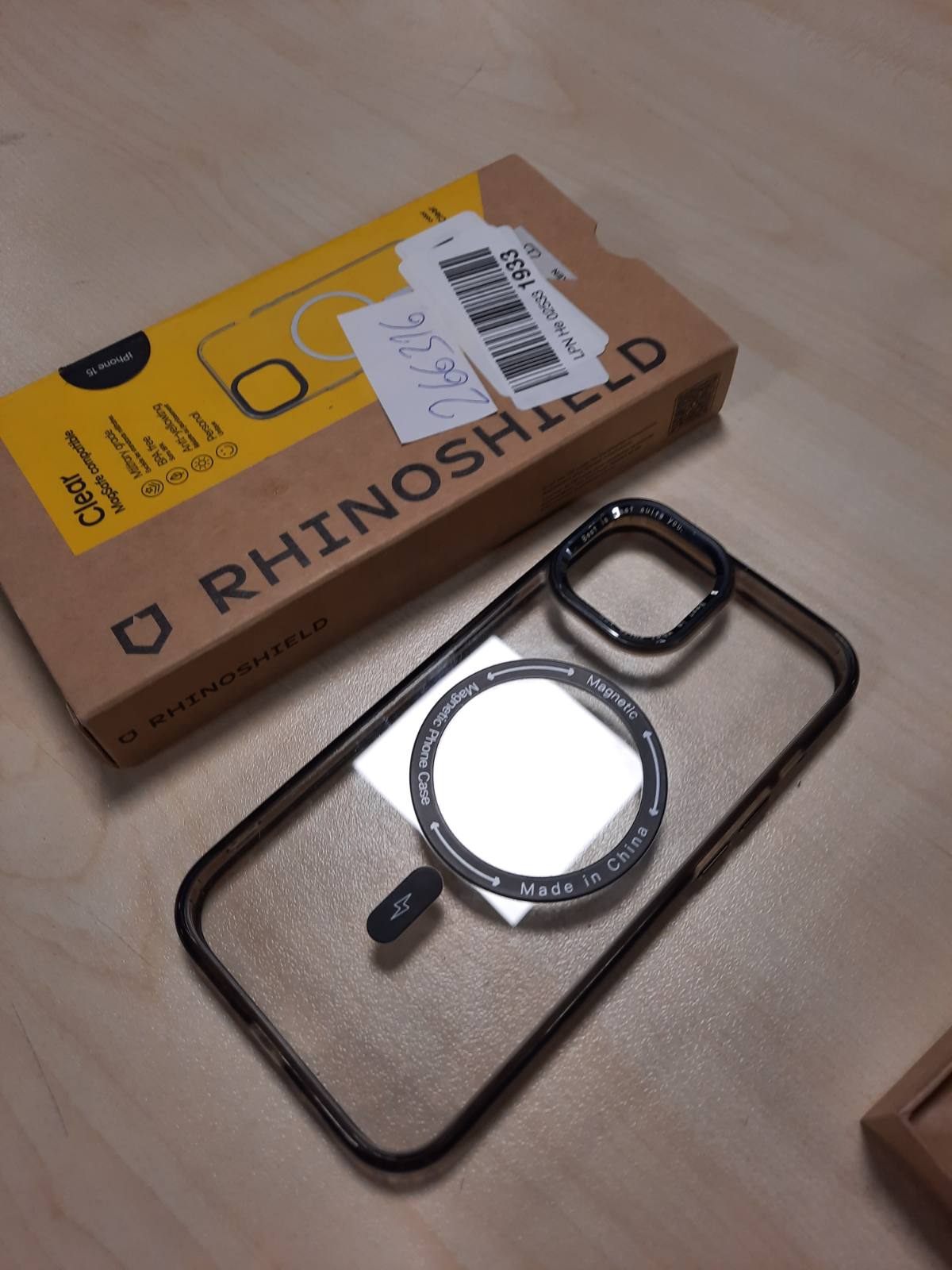 266316 - RHINOSHIELD Mbështjellëse transparente e pajtueshme me MagSafe për [iPhone 15] | Fortësi magnetike superiore, rezistencë ndaj zverdhjes, e pastër kristalore, mbrojtje optimale dhe e personalizueshëm - Unazë e zezë për kamerën