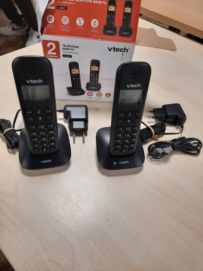266409 - VTech DECT Telefon pa tel, 2 aparate - Sekretari telefonike e integruar, Bllokim thirrjesh, Identifikim/pritje e thirrësit, Libër telefonash, Funksion thirrjeje konferencë, Ekran me ndriçim prapa, Ritelefonim, Pa duar | CS951