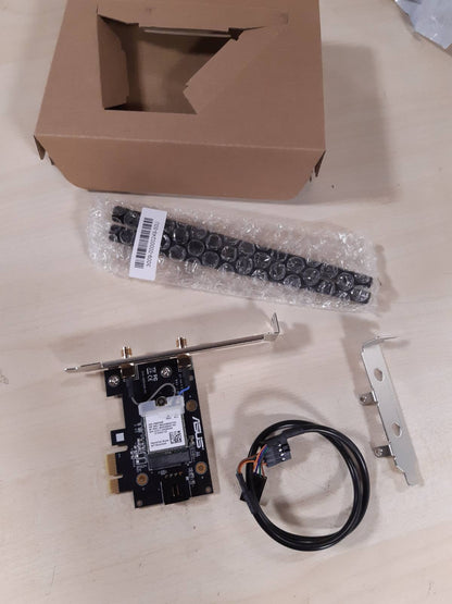 266558 - ASUS Përshtatës PCE-AXE5400 WiFi 6E PCI-E (Dy antena të jashtme, brez 6Hz, 160MHz, Bluetooth 5.2, WPA3, OFDMA, MU-MIMO)