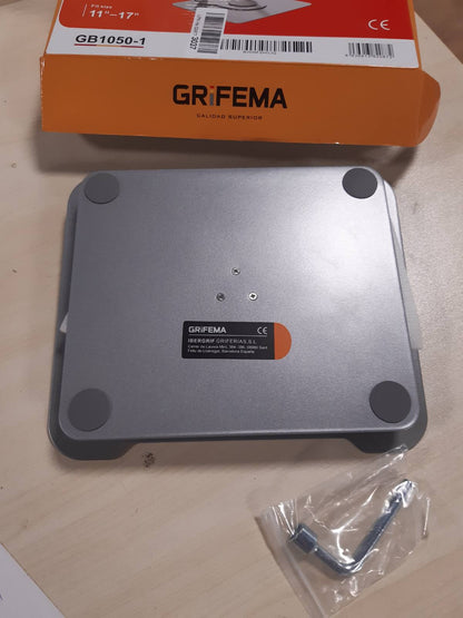 266841 - GRIFEMA Mbështetëse Laptop 360° Rregullueshme në Lartësi, e Palosshme, e Përputhshme me MacBook Air/Pro, Dell, HP (11-17") GB1050-1, Argjend