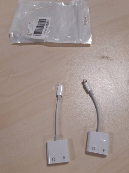 267064 - Adaptues kufjesh për iPhone 14 Pro (Pako me 2 pjesë) për kufje ndarëse me dy jack Lightning, kabëll audio AUX për aksesorët e kufjeve Apple, kabëll karikimi për adaptues kufjesh iPad Pro Air Mini