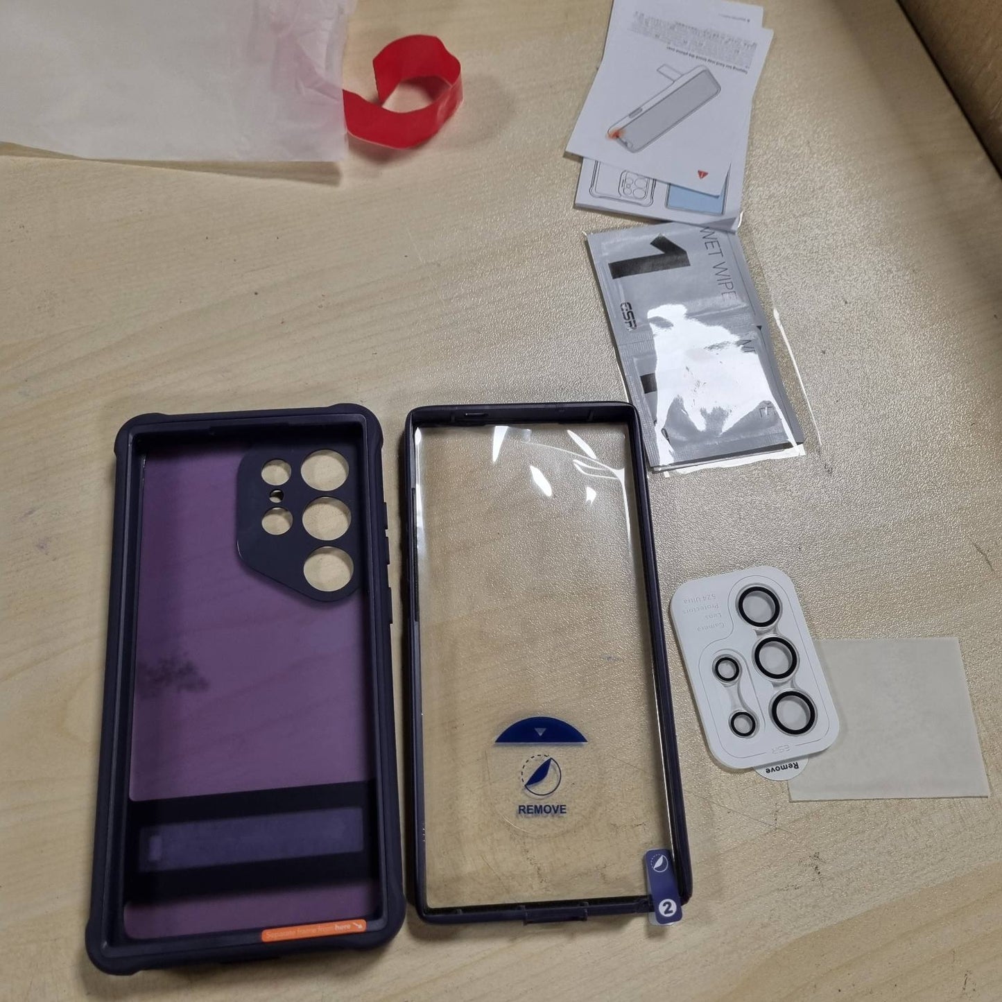 267087 - ESR Mbrojtëse për Samsung Galaxy S24 Ultra, me kornizë mbrojtëse të përparme, 3 mënyra mbështetëse, mbrojtje ushtarake, vjollcë e frost