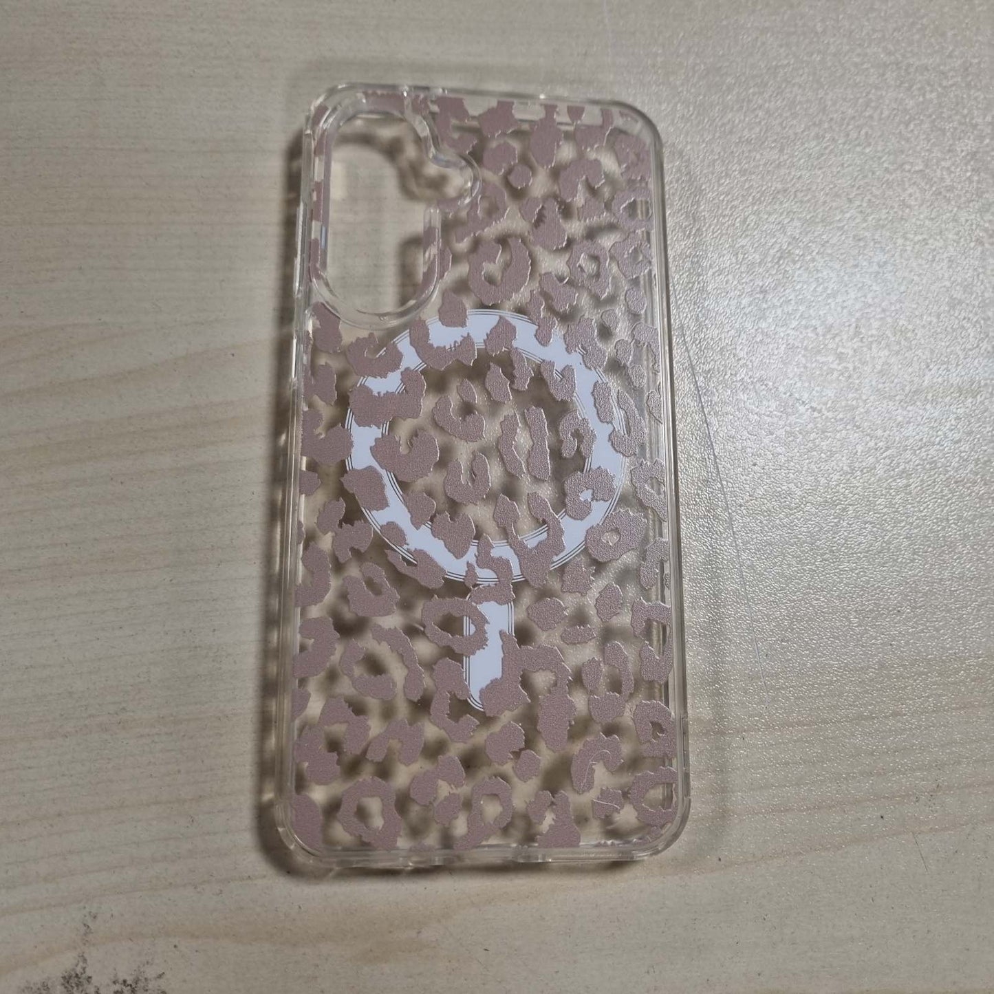 267177 - Saqmkil Mbrojtëse magnetike për telefonin Samsung Galaxy A56 5G 6.7", e pajtueshme me MagSafe, mbrojtëse estetike për vajza me model leopardi, mbrojtëse transparente prej silikoni të butë TPU rezistente ndaj goditjeve për Samsung A56, 02