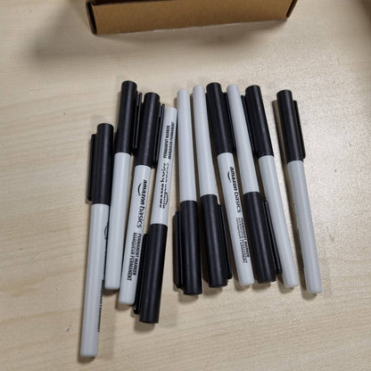 267337 - AMAZON BASICS Markues të përhershëm Ultra Fine Point, të zinj, pako me 12 copë