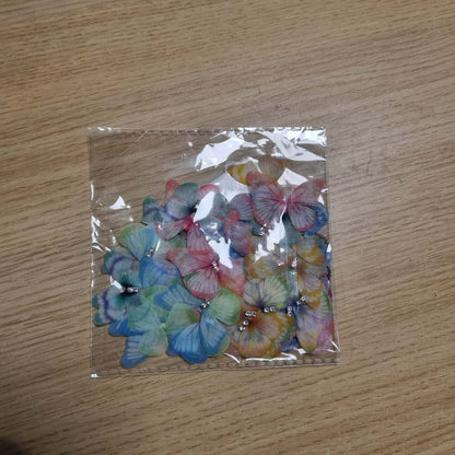267357 - Aplikacione Fluturash Kifmurase, 60 copë, Flutura 3D Shumëngjyrëshe për Punime Artizanale, Dekorim Muri për Dasma DIY