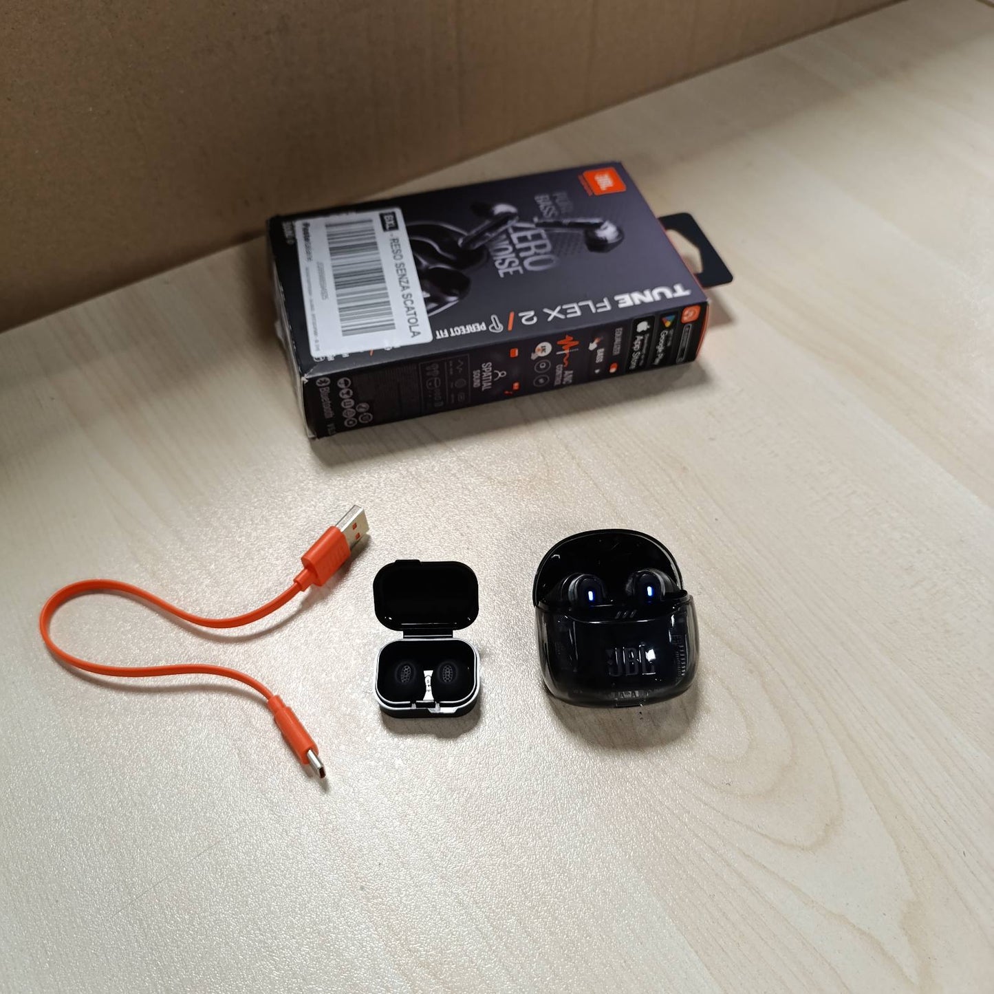 267769 - JBL Tune Flex Ghost 2, Kufje pa tel Bluetooth në vesh me anulim zhurmash, kohë riprodhimi 48 orë, IP54, lidhje me shumë pika, dizajn ergonomik, Black Ghost