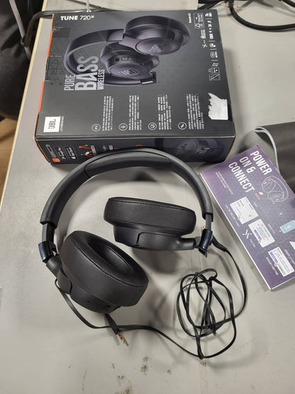 267787 - JBL TUNE 720BT, kufje pa tel në vesh, ngjyrë e zezë, JBL Pure Bass, Bluetooth 5.3, thirrje pa duar, kabllo audio, 76 orë jetëgjatësi baterie