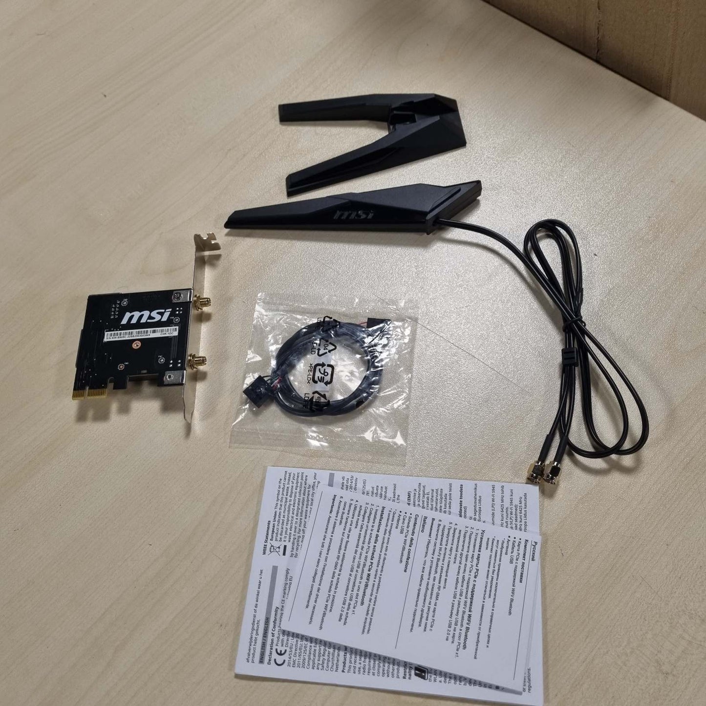 267847 - MSI Herald WiFi 7 Kartë PCIe për PC desktop BE9400 Tri-Band, Bluetooth 5.4, 6 GHz, MLO, 320 MHz, 5.8 Gbit/s