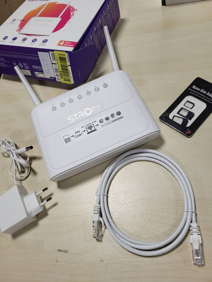 267911 - STRONG Router N300 Mbps WiFi 4G, Rrjet 4G Cat4 LTE, Antena të Jashtme Fikse, Porta WAN/LAN 100 Mbps, Router Karte SIM, Plug & Play, Mbështet deri në 32 Pajisje, Rrjet i Sigurt, i Bardhë