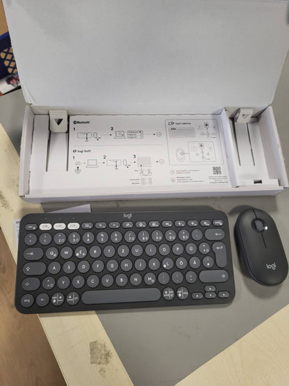 267979 - LOGITECH Pebble 2 Combo, Tastierë dhe Maus pa Tel, i Qetë, Portativ, Logi Bolt, Bluetooth, Easy-Switch për Windows, macOS, iPadOS, Chrome, QWERTZ, e Bardhë
