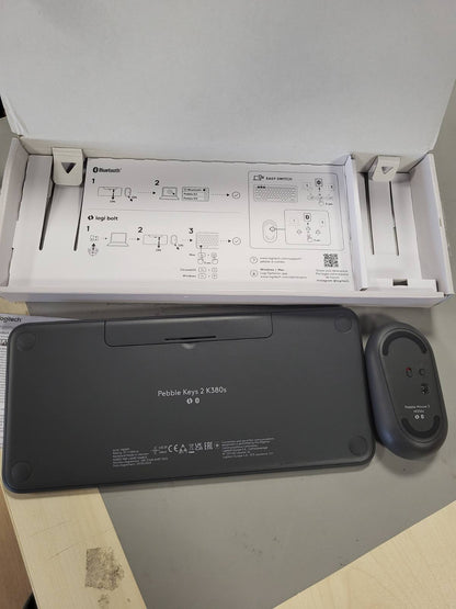 267979 - LOGITECH Pebble 2 Combo, Tastierë dhe Maus pa Tel, i Qetë, Portativ, Logi Bolt, Bluetooth, Easy-Switch për Windows, macOS, iPadOS, Chrome, QWERTZ, e Bardhë