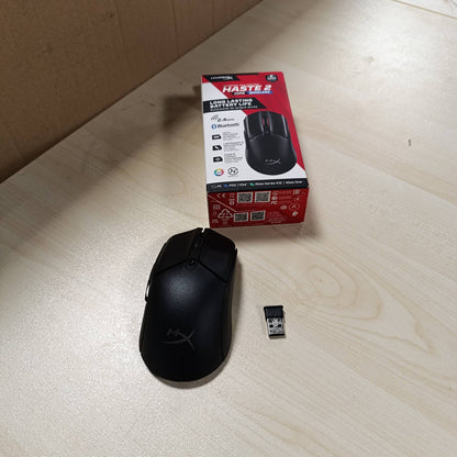 268080 - HYPERX PULSEFIRE HASTE – Maus pa tel për lojëra – 2.4 GHz dhe Bluetooth – 100 orë jetëgjatësi baterie – 12000 DPI – RGB – I zi