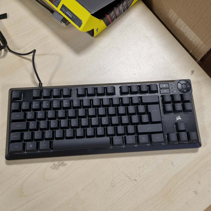 268127 - CORSAIR K55 Core TKL RGB - Tastierë lojërash pa çelësa, 8 zona RGB, e heshtur, taste membranore, rezistente ndaj rrjedhjeve, kontrolle multimediale, sondë 1000 Hz, dizajn ES - E Zezë