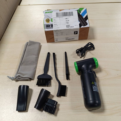 268186 - VENTILATOR me ajër të kompresuar, 130,000 RPM, 3 shpejtësi, bateri 6000 mAh, për PC, me 3 furça pastrimi, pastrues pluhuri për ajër