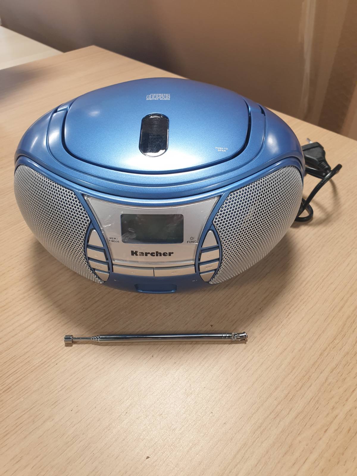 268220 - KARCHER Radio CD portative RR 5025-C, CD player, boombox, radio FM, funksionim me bateri/rrjet, AUX-In, blu