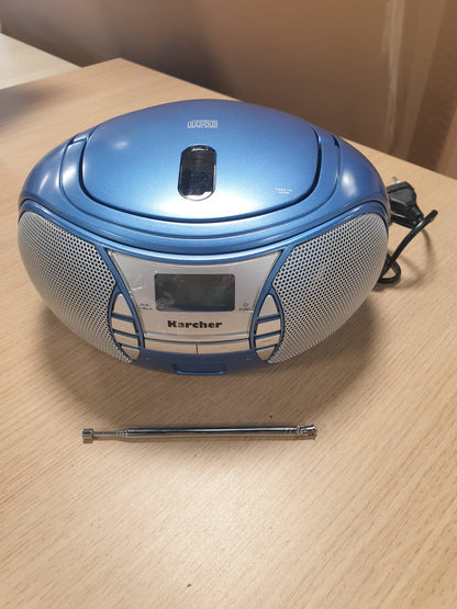 268220 - KARCHER Radio CD portative RR 5025-C, CD player, boombox, radio FM, funksionim me bateri/rrjet, AUX-In, blu