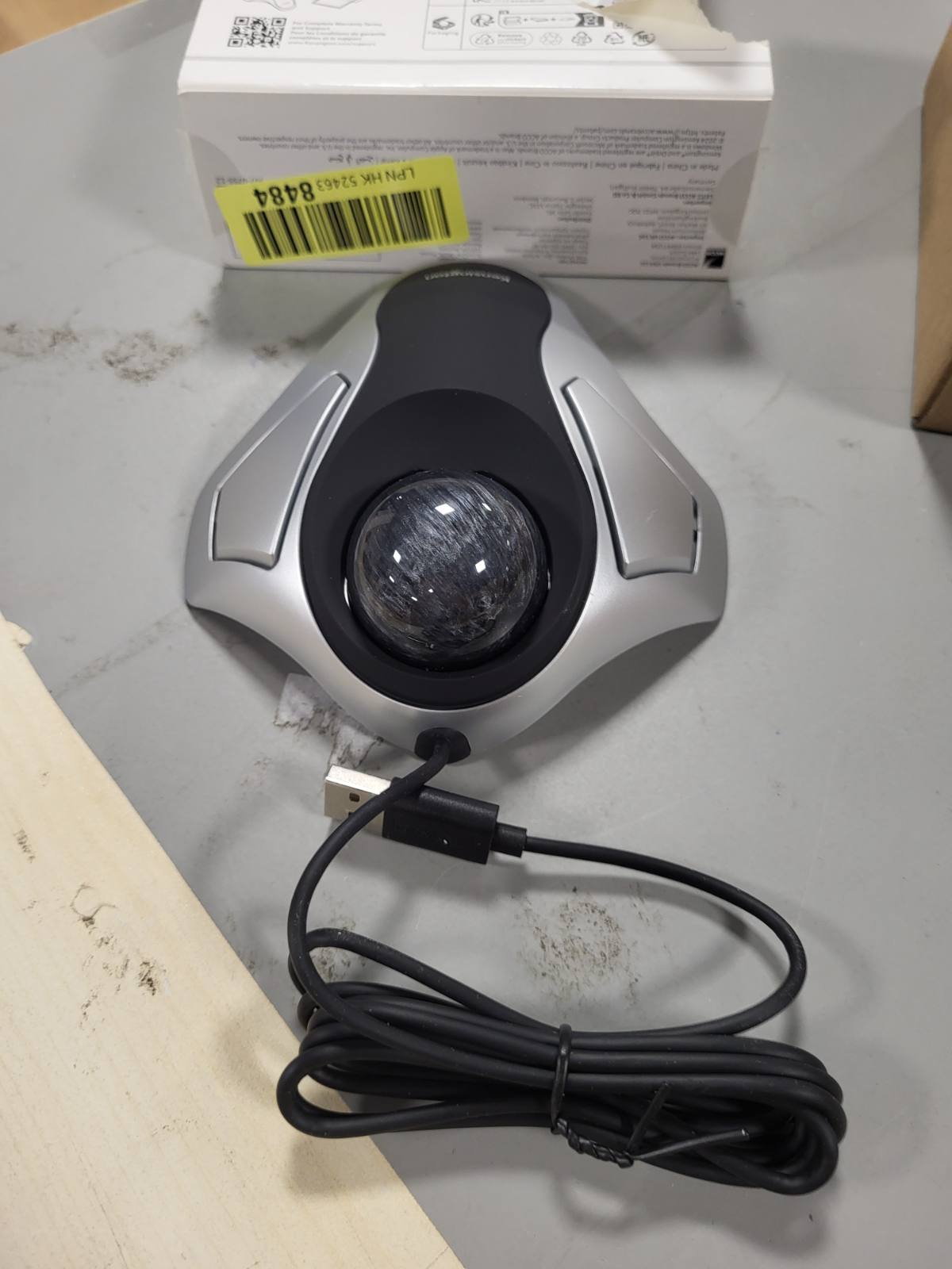 268244 - Kensington Orbit TrackBall, Maus Ergonomik me Tel, Sferë 40 mm, I pajtueshëm me Windows dhe macOS, Argjendtë/Gri, 64327EU
