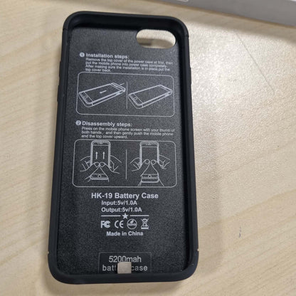 268269 - KUTIA E BATERISË SË INTELIGJENCË, e përshtatshme me iPhone 6-6S — 7-8 — SE, kapacitet 5200 mAh, bankë e rikarkueshme