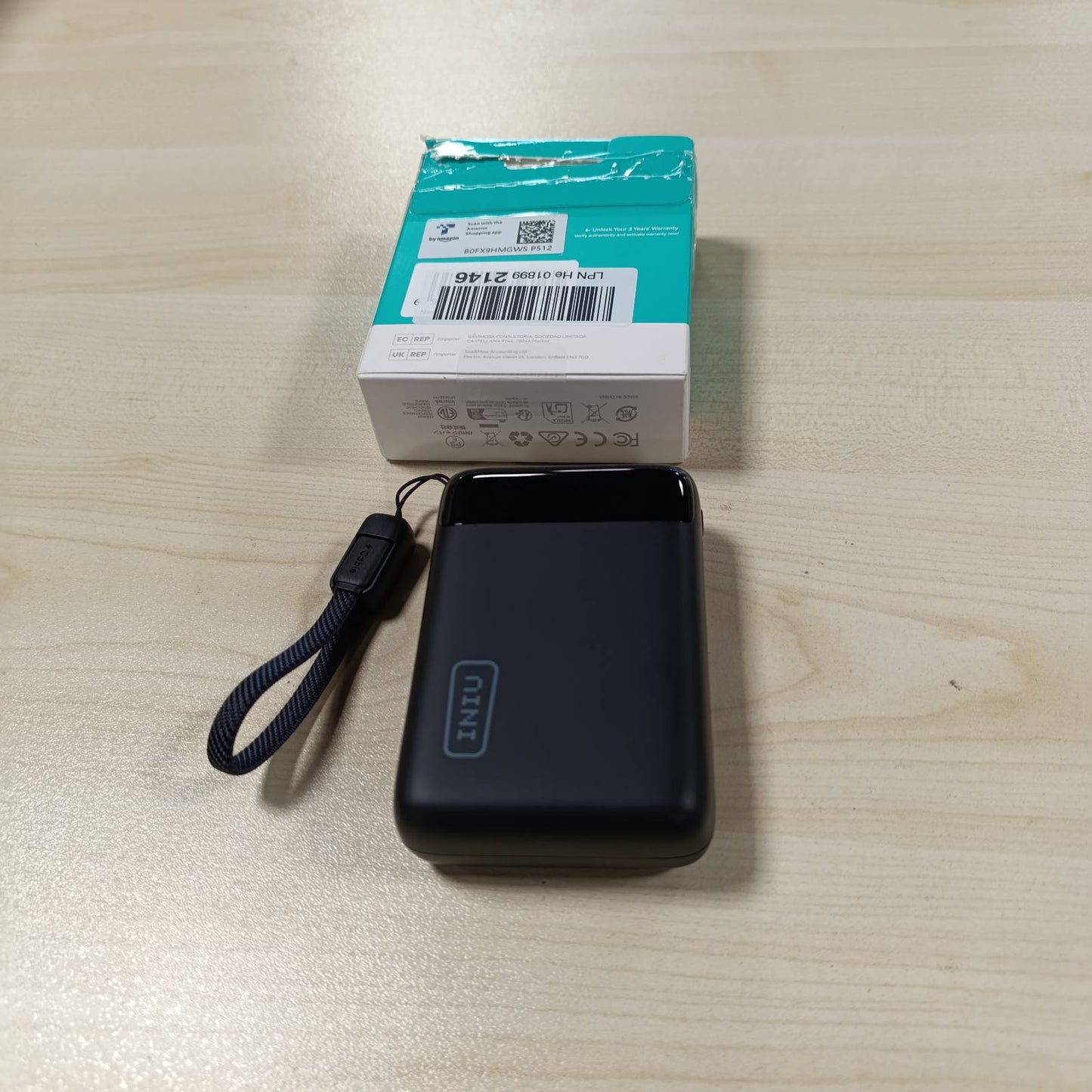 268414 - INIU BANKË ENERGJIE ultra e vogël 20000mAh, karikim të shpejtë 22.5W, USB-C, e sigurt për në aeroplan