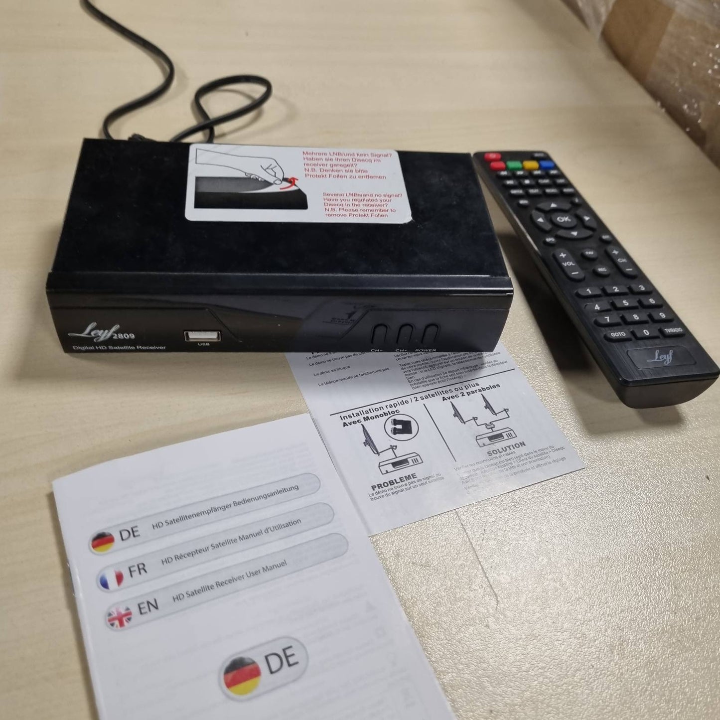268465 - LEYF Marrës Dixhital 2809, Marrës Satelitor, HDTV, DVB-S/S2, HDMI, SCART, 2X USB 2.0, Full HD 1080p