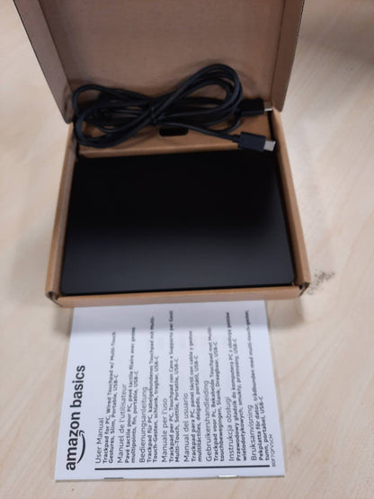 268476 - AMAZON BASICS Trackpad me shumë prekje, Touchpad USB-C me tel për PC Windows, Kabllo 1.8 m, i zi